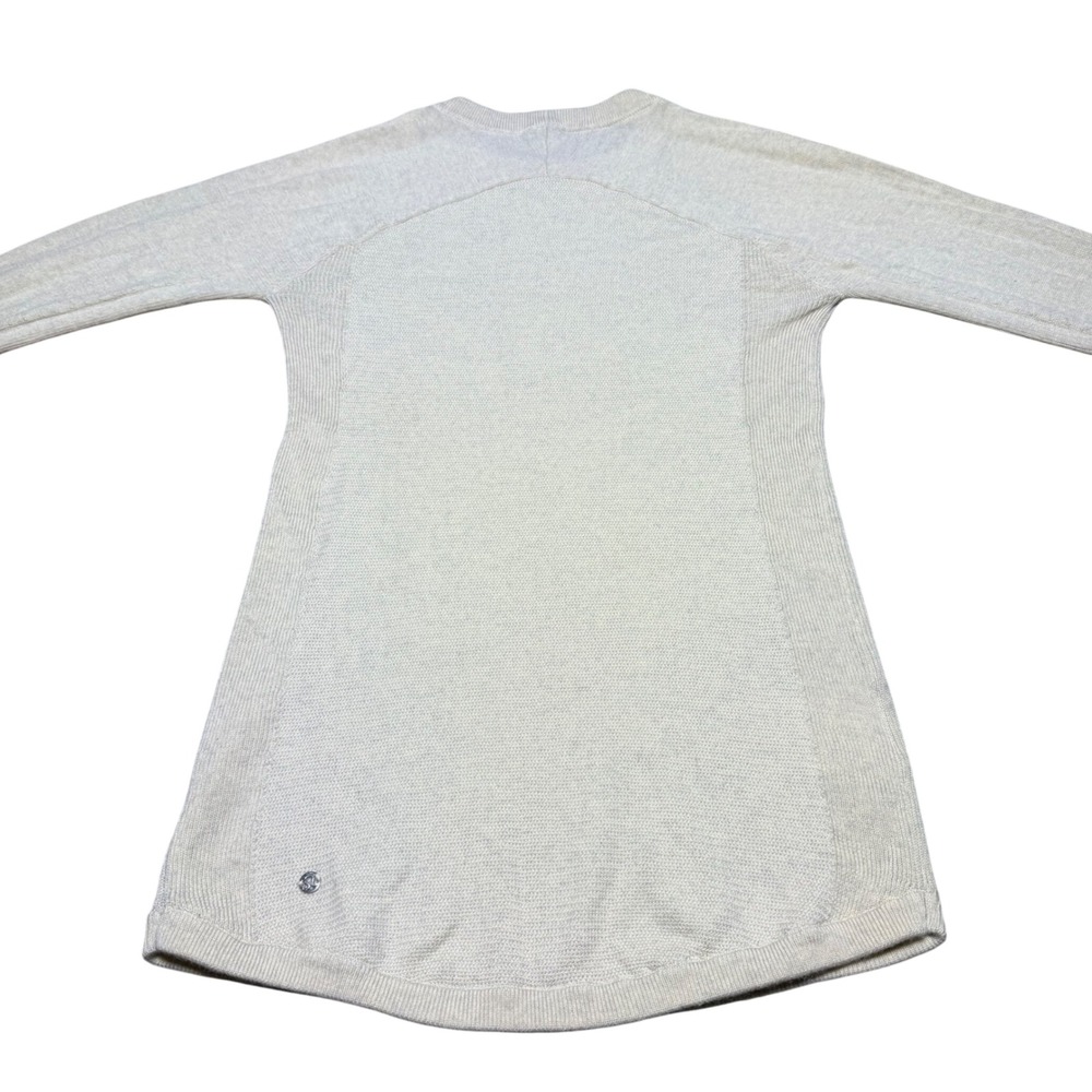 Lululemon 4 Knit Pullover Sweater Crew Merino Wool Ivory Lightweight W3AFBS